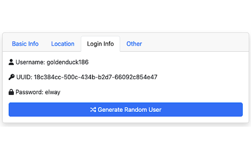 Random User Viewer from Chrome web store to be run with OffiDocs Chromium online Random User Viewer from Chrome web store to be run with OffiDocs Chromium online