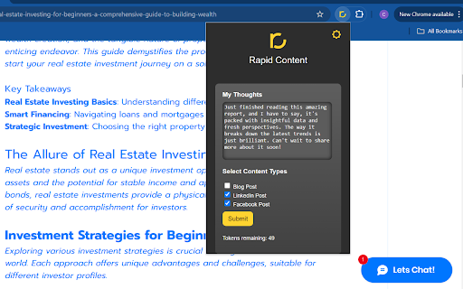 Rapid Content from Chrome web store to be run with OffiDocs Chromium online Rapid Content from Chrome web store to be run with OffiDocs Chromium online