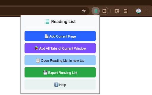 Reading List Extension from Chrome web store to be run with OffiDocs Chromium online Reading List Extension from Chrome web store to be run with OffiDocs Chromium online