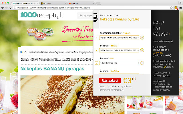 Reciplay meistras from Chrome web store to be run with OffiDocs Chromium online Reciplay meistras from Chrome web store to be run with OffiDocs Chromium online