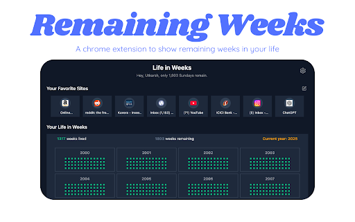 Remaining Weeks from Chrome web store to be run with OffiDocs Chromium online Remaining Weeks from Chrome web store to be run with OffiDocs Chromium online