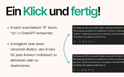 Replace ß with ss from Chrome web store to be run with OffiDocs Chromium online Replace ß with ss from Chrome web store to be run with OffiDocs Chromium online