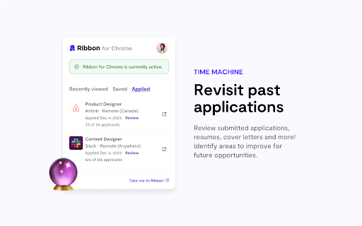 Ribbon: Land your dream job from Chrome web store to be run with OffiDocs Chromium online Ribbon: Land your dream job from Chrome web store to be run with OffiDocs Chromium online