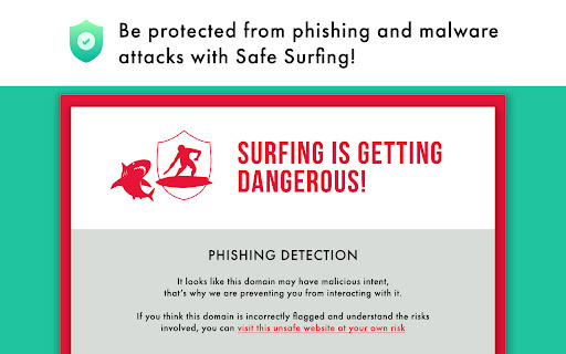 SafeSurfing protects from phishing malware from Chrome web store to be run with OffiDocs Chromium online SafeSurfing protects from phishing malware from Chrome web store to be run with OffiDocs Chromium online