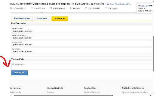 Sahibinden Yorum Eklentisi from Chrome web store to be run with OffiDocs Chromium online Sahibinden Yorum Eklentisi from Chrome web store to be run with OffiDocs Chromium online