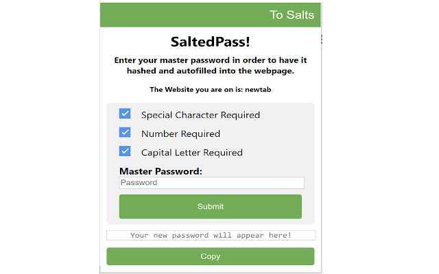 SaltedPass from Chrome web store to be run with OffiDocs Chromium online SaltedPass from Chrome web store to be run with OffiDocs Chromium online