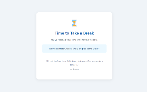 Screen Time Limiter from Chrome web store to be run with OffiDocs Chromium online Screen Time Limiter from Chrome web store to be run with OffiDocs Chromium online