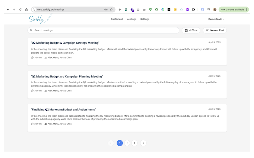 Scribly Meeting Assistant from Chrome web store to be run with OffiDocs Chromium online Scribly Meeting Assistant from Chrome web store to be run with OffiDocs Chromium online