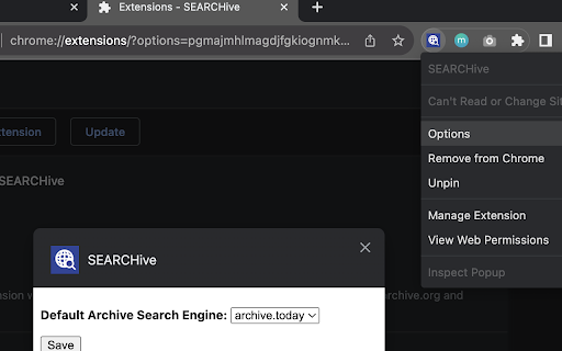 SEARCHive from Chrome web store to be run with OffiDocs Chromium online SEARCHive from Chrome web store to be run with OffiDocs Chromium online