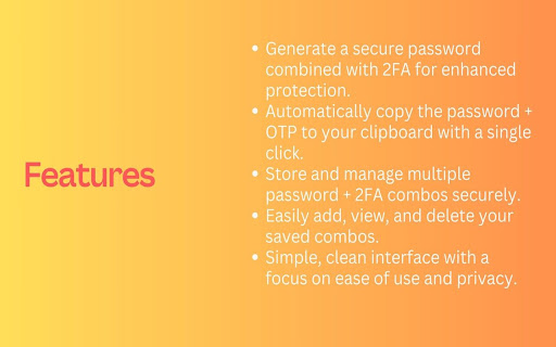 Secure Password + 2FA Generator from Chrome web store to be run with OffiDocs Chromium online Secure Password + 2FA Generator from Chrome web store to be run with OffiDocs Chromium online