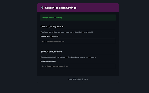 Send PR to Slack from Chrome web store to be run with OffiDocs Chromium online Send PR to Slack from Chrome web store to be run with OffiDocs Chromium online