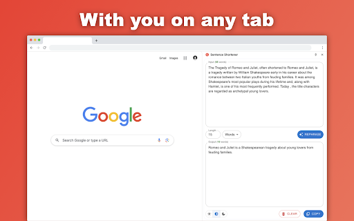 Sentence Shortener from Chrome web store to be run with OffiDocs Chromium online Sentence Shortener from Chrome web store to be run with OffiDocs Chromium online