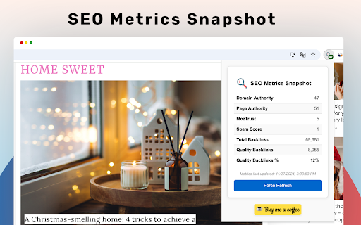 SEO Metrics Snapshot from Chrome web store to be run with OffiDocs Chromium online SEO Metrics Snapshot from Chrome web store to be run with OffiDocs Chromium online