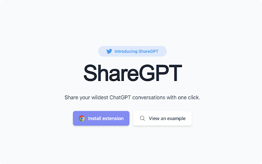 ShareGPT: Share your ChatGPT conversations from Chrome web store to be run with OffiDocs Chromium online ShareGPT: Share your ChatGPT conversations from Chrome web store to be run with OffiDocs Chromium online