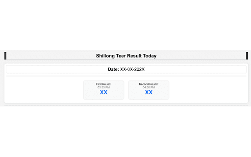 Shillong Teer Result from Chrome web store to be run with OffiDocs Chromium online Shillong Teer Result from Chrome web store to be run with OffiDocs Chromium online
