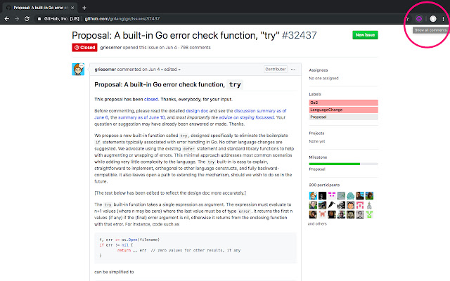 Show All GitHub Issue Comments from Chrome web store to be run with OffiDocs Chromium online Show All GitHub Issue Comments from Chrome web store to be run with OffiDocs Chromium online