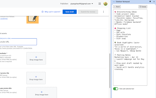 Sidebar Notepad from Chrome web store to be run with OffiDocs Chromium online Sidebar Notepad from Chrome web store to be run with OffiDocs Chromium online
