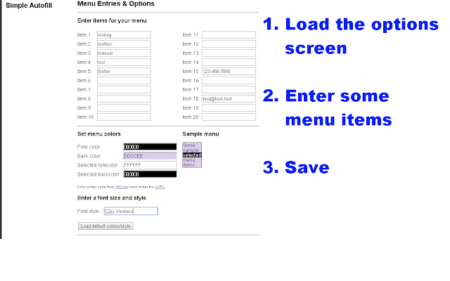 Simple Autofill from Chrome web store to be run with OffiDocs Chromium online Simple Autofill from Chrome web store to be run with OffiDocs Chromium online