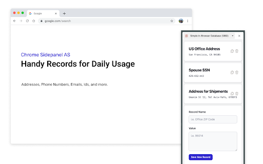 Simple In Browser Database (SIBD) from Chrome web store to be run with OffiDocs Chromium online Simple In Browser Database (SIBD) from Chrome web store to be run with OffiDocs Chromium online