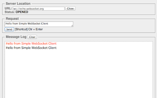 Simple WebSocket Client from Chrome web store to be run with OffiDocs Chromium online Simple WebSocket Client from Chrome web store to be run with OffiDocs Chromium online