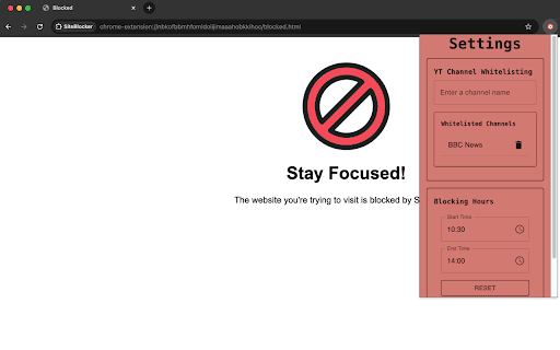 Site Blocker from Chrome web store to be run with OffiDocs Chromium online Site Blocker from Chrome web store to be run with OffiDocs Chromium online