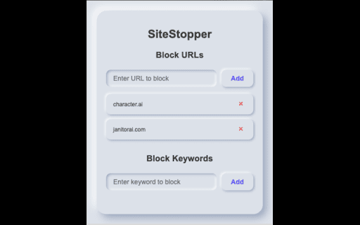SiteStopper from Chrome web store to be run with OffiDocs Chromium online SiteStopper from Chrome web store to be run with OffiDocs Chromium online