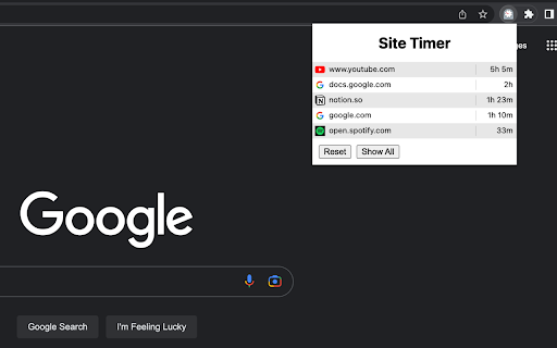 Site Timer from Chrome web store to be run with OffiDocs Chromium online Site Timer from Chrome web store to be run with OffiDocs Chromium online