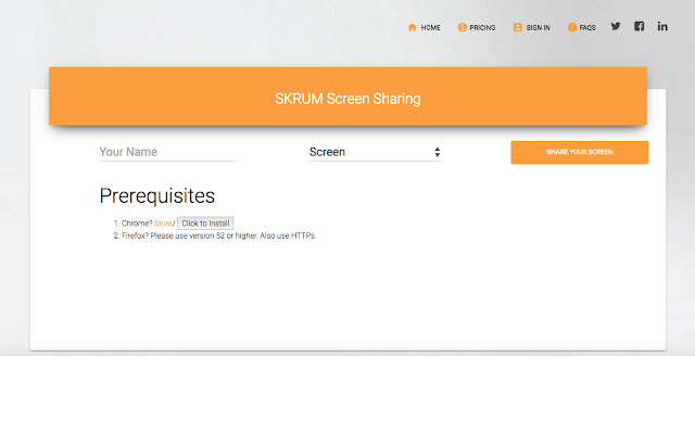 Skrum Screen Sharing from Chrome web store to be run with OffiDocs Chromium online Skrum Screen Sharing from Chrome web store to be run with OffiDocs Chromium online