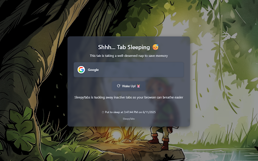 SleepyTabs from Chrome web store to be run with OffiDocs Chromium online SleepyTabs from Chrome web store to be run with OffiDocs Chromium online