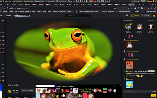Spacefrog Stickers for Dlive.tv user chats from Chrome web store to be run with OffiDocs Chromium online Spacefrog Stickers for Dlive.tv user chats from Chrome web store to be run with OffiDocs Chromium online