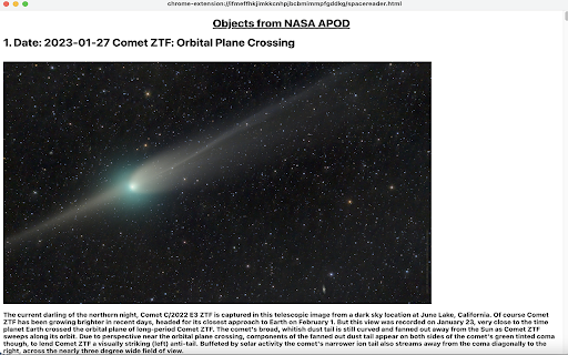 Space objects from APOD from Chrome web store to be run with OffiDocs Chromium online Space objects from APOD from Chrome web store to be run with OffiDocs Chromium online