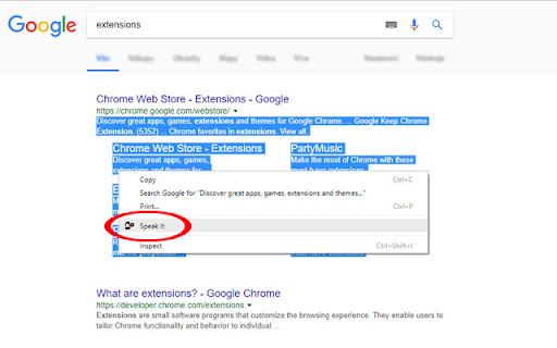 Speak from Chrome web store to be run with OffiDocs Chromium online Speak from Chrome web store to be run with OffiDocs Chromium online