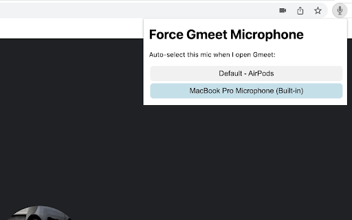 Specify Gmeet Mic from Chrome web store to be run with OffiDocs Chromium online Specify Gmeet Mic from Chrome web store to be run with OffiDocs Chromium online