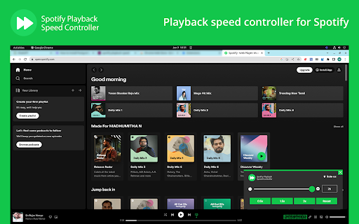 Spotify Playback Speed Controller from Chrome web store to be run with OffiDocs Chromium online Spotify Playback Speed Controller from Chrome web store to be run with OffiDocs Chromium online