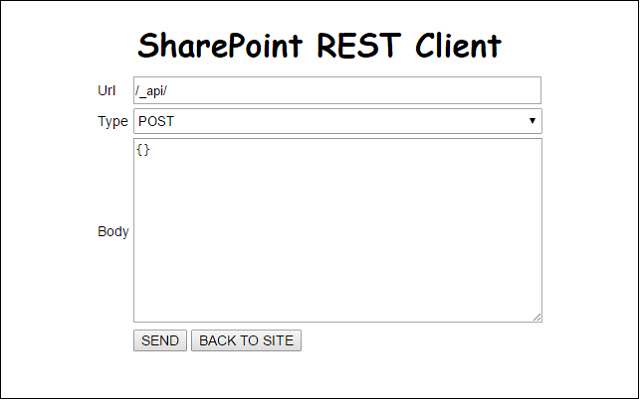 SP REST Client from Chrome web store to be run with OffiDocs Chromium online SP REST Client from Chrome web store to be run with OffiDocs Chromium online