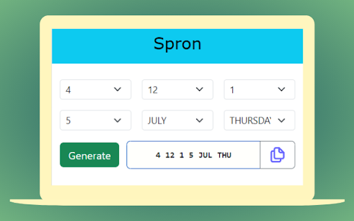 Spron from Chrome web store to be run with OffiDocs Chromium online Spron from Chrome web store to be run with OffiDocs Chromium online