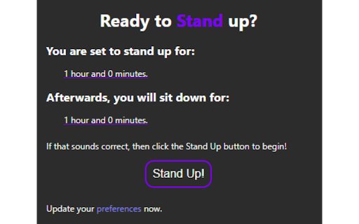 standUP from Chrome web store to be run with OffiDocs Chromium online standUP from Chrome web store to be run with OffiDocs Chromium online