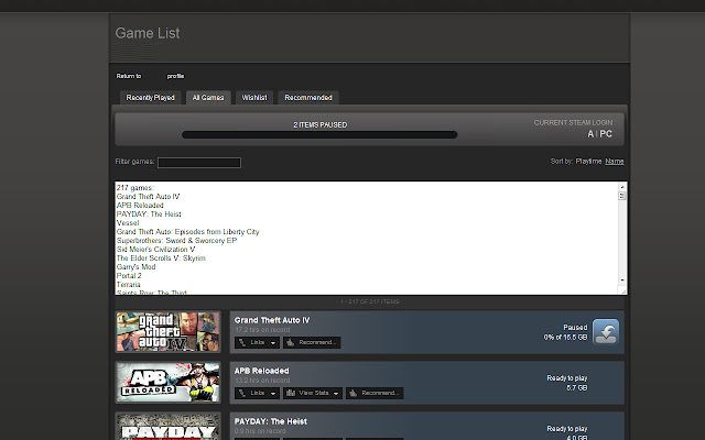 Steam Games Listifier from Chrome web store to be run with OffiDocs Chromium online Steam Games Listifier from Chrome web store to be run with OffiDocs Chromium online