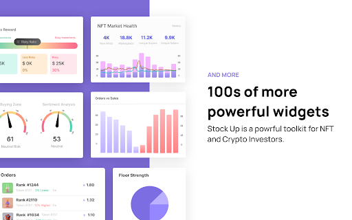 Stock Up: DeFi, NFT and Web3 Extension from Chrome web store to be run with OffiDocs Chromium online Stock Up: DeFi, NFT and Web3 Extension from Chrome web store to be run with OffiDocs Chromium online