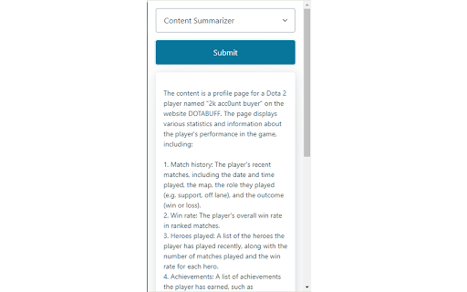 Summarize web page from Chrome web store to be run with OffiDocs Chromium online Summarize web page from Chrome web store to be run with OffiDocs Chromium online