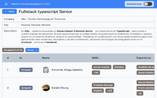 Talent AI from Chrome web store to be run with OffiDocs Chromium online Talent AI from Chrome web store to be run with OffiDocs Chromium online