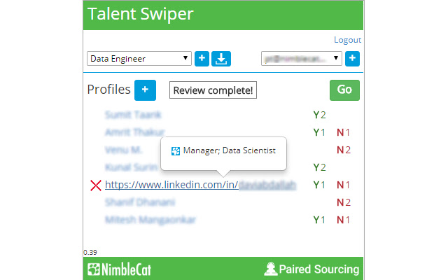 Talent Swiper from Chrome web store to be run with OffiDocs Chromium online Talent Swiper from Chrome web store to be run with OffiDocs Chromium online