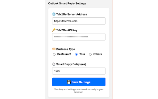 Talx2Me Outlook Smart Reply from Chrome web store to be run with OffiDocs Chromium online Talx2Me Outlook Smart Reply from Chrome web store to be run with OffiDocs Chromium online