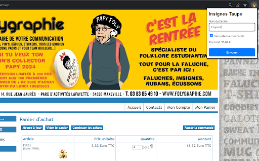 Taupe Insignes from Chrome web store to be run with OffiDocs Chromium online Taupe Insignes from Chrome web store to be run with OffiDocs Chromium online