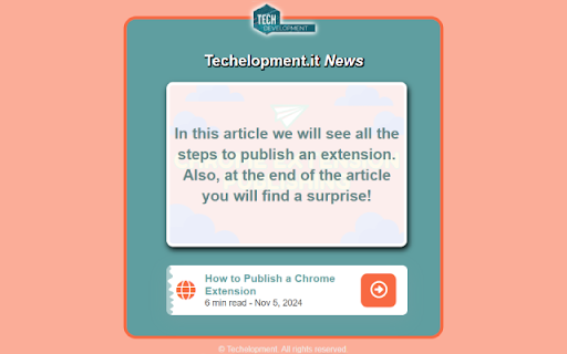 Techelopment from Chrome web store to be run with OffiDocs Chromium online Techelopment from Chrome web store to be run with OffiDocs Chromium online