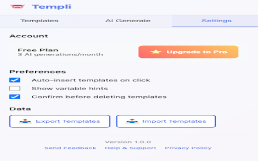 Templi Smart Gmail Templates from Chrome web store to be run with OffiDocs Chromium online Templi Smart Gmail Templates from Chrome web store to be run with OffiDocs Chromium online
