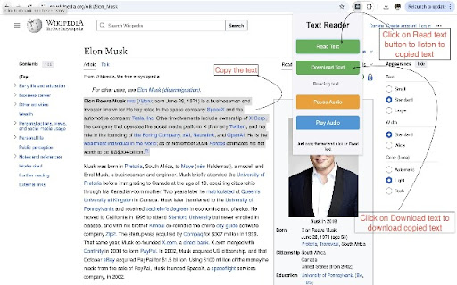 Text Reader from Chrome web store to be run with OffiDocs Chromium online Text Reader from Chrome web store to be run with OffiDocs Chromium online