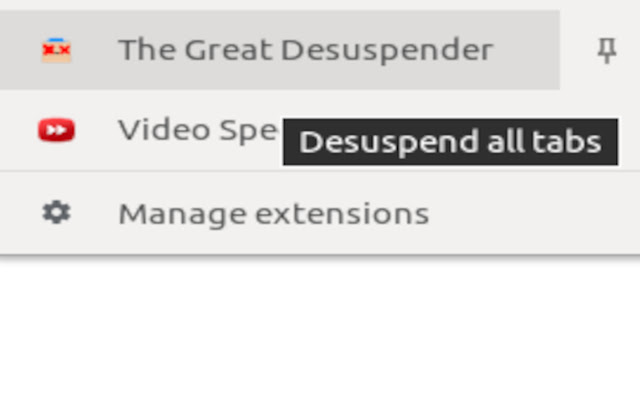 The Great Desuspender from Chrome web store to be run with OffiDocs Chromium online The Great Desuspender from Chrome web store to be run with OffiDocs Chromium online