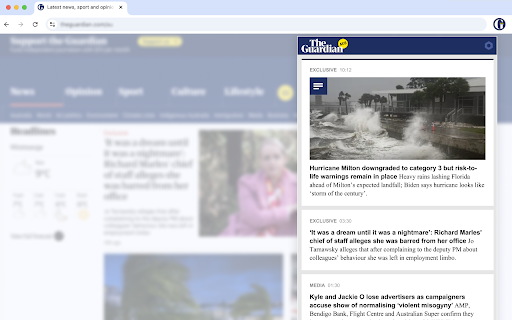 The Guardian Australia from Chrome web store to be run with OffiDocs Chromium online The Guardian Australia from Chrome web store to be run with OffiDocs Chromium online