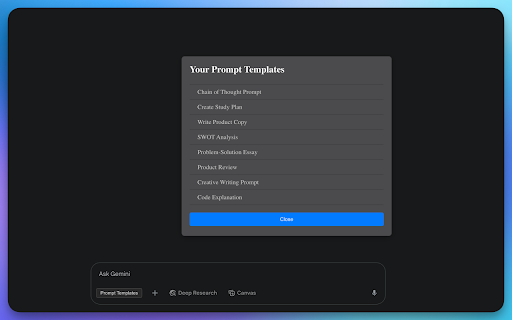 The Prompt Gallery from Chrome web store to be run with OffiDocs Chromium online The Prompt Gallery from Chrome web store to be run with OffiDocs Chromium online